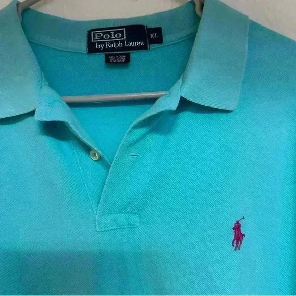 Polo Ralph Lauren Turquoise Men’s Polo with Fuchsia Pony XL - Picture 5 of 5